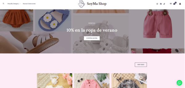 Genbia website screenshot: children's store with catalog and brand design